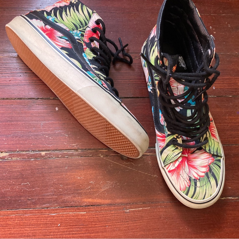 Floral high top vans